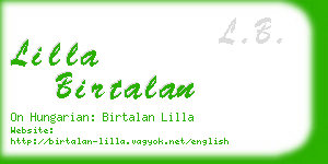 lilla birtalan business card